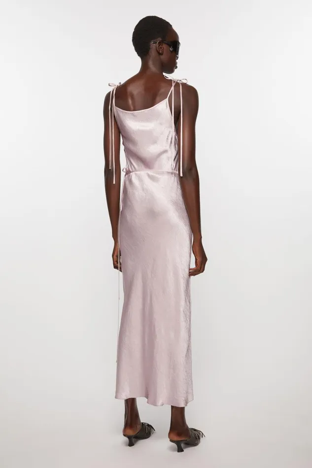 Women Satin Dress Light Lilac Purple Acne Studios Dresses