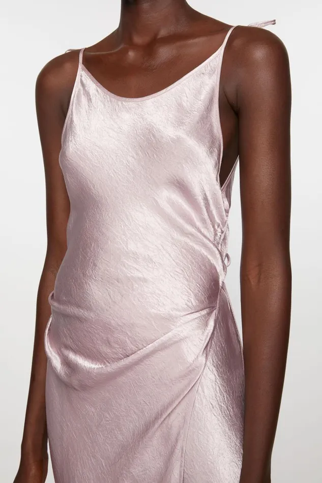 Women Satin Dress Light Lilac Purple Acne Studios Dresses