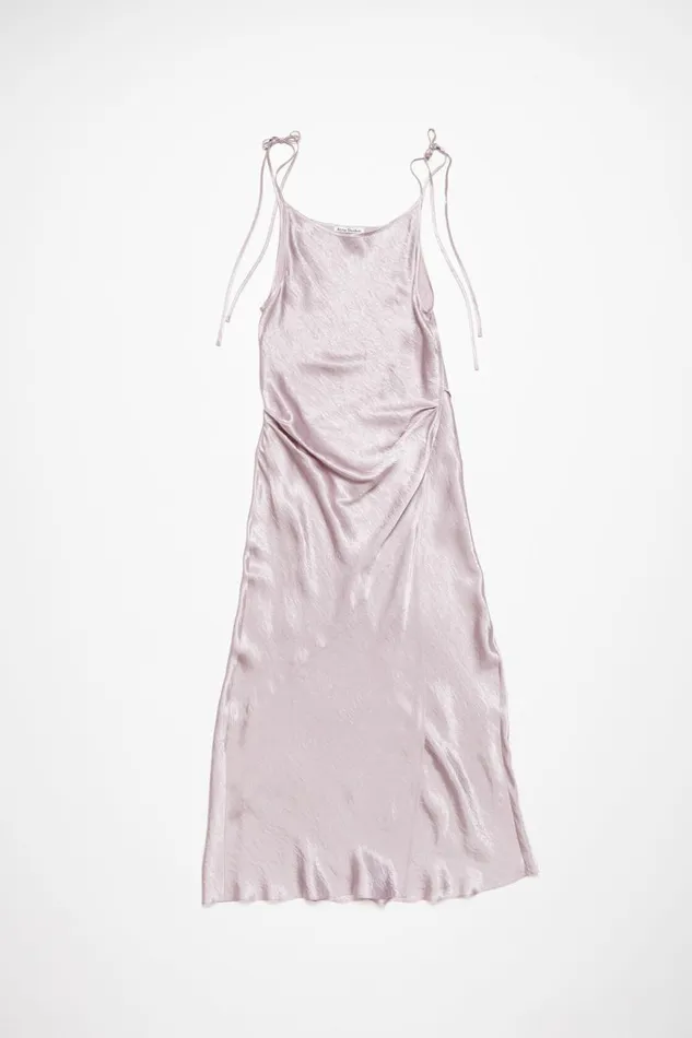 Women Satin Dress Light Lilac Purple Acne Studios Dresses