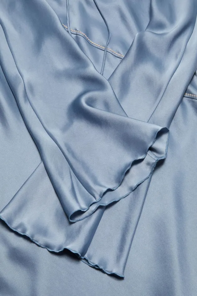 Women Satin Long Dress Dusty Blue Acne Studios Dresses
