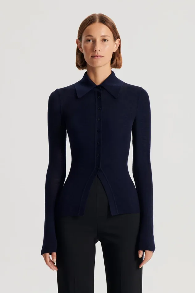 Women Scanlan Theodore Babywool BABYWOOL CARDIGAN Navy All Women Scanlan Theodore Babywool BABYWOOL CARDIGAN Navy All