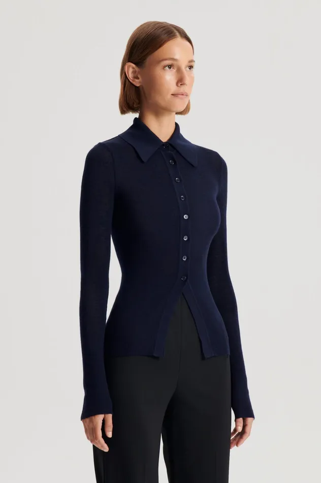 Women Scanlan Theodore Babywool BABYWOOL CARDIGAN Navy All Women Scanlan Theodore Babywool BABYWOOL CARDIGAN Navy All