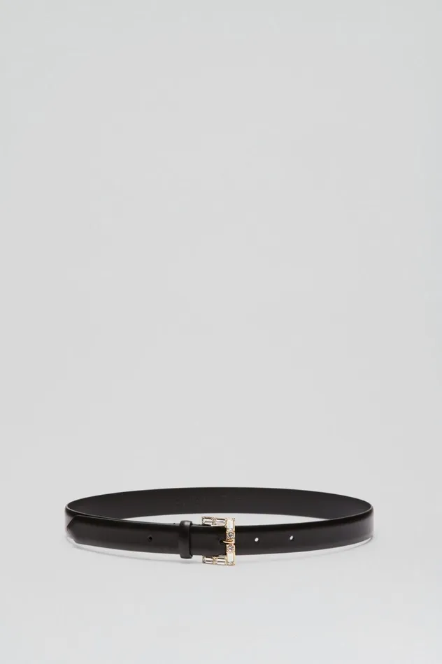 Women Scanlan Theodore Belts STRASS BUCKLE BELT 25 Black Women Scanlan Theodore Belts STRASS BUCKLE BELT 25 Black
