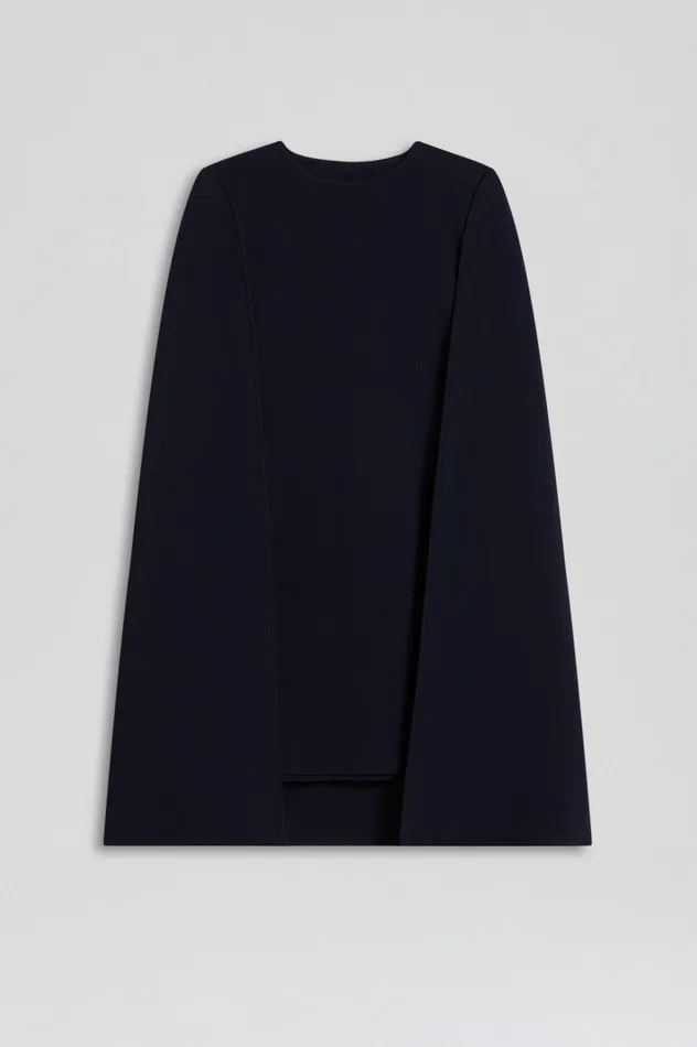 Women Scanlan Theodore Capes CREPE KNIT CAPE DRESS Navy Women Scanlan Theodore Capes CREPE KNIT CAPE DRESS Navy