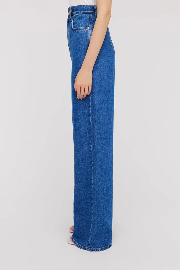 Women Scanlan Theodore Denim DENIM DRAPE LEG JEAN Blue1175 Women Scanlan Theodore Denim DENIM DRAPE LEG JEAN Blue1175