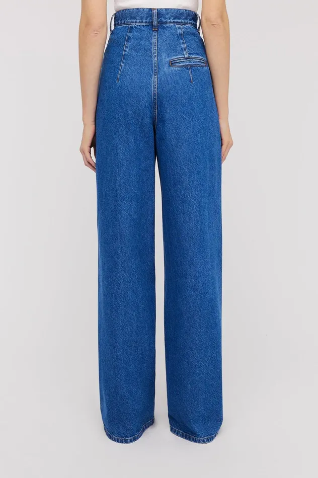 Women Scanlan Theodore Denim DENIM DRAPE LEG JEAN Blue1175 Women Scanlan Theodore Denim DENIM DRAPE LEG JEAN Blue1175