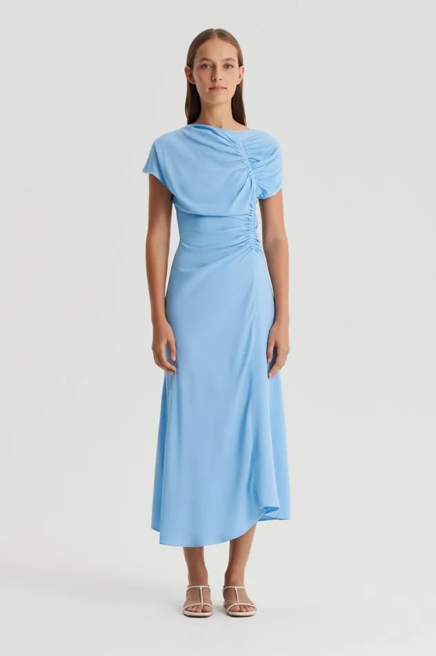 Women Scanlan Theodore Dresses GATHERED DRAPE DRESS Sky
