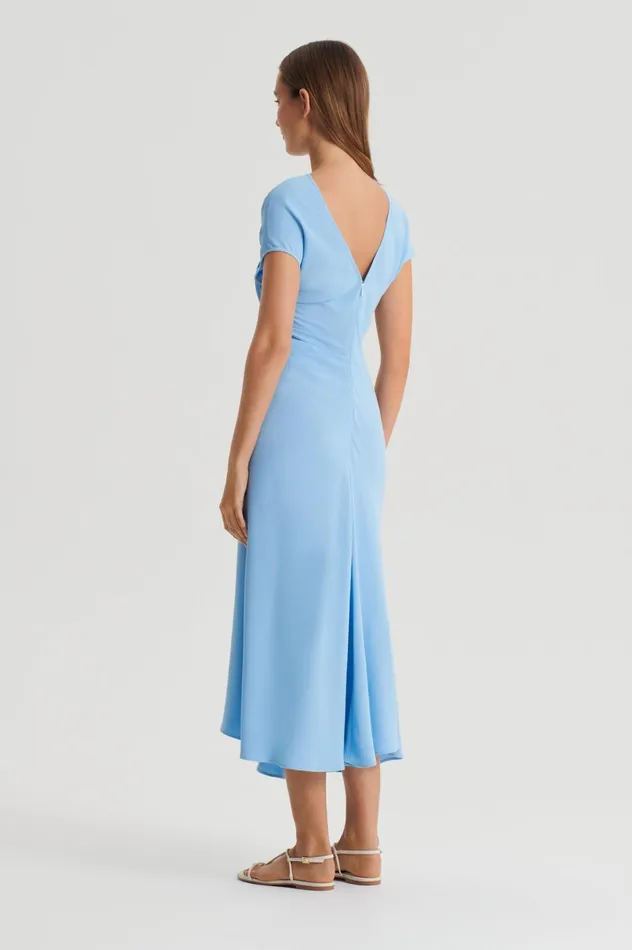 Women Scanlan Theodore Dresses GATHERED DRAPE DRESS Sky Women Scanlan Theodore Dresses GATHERED DRAPE DRESS Sky