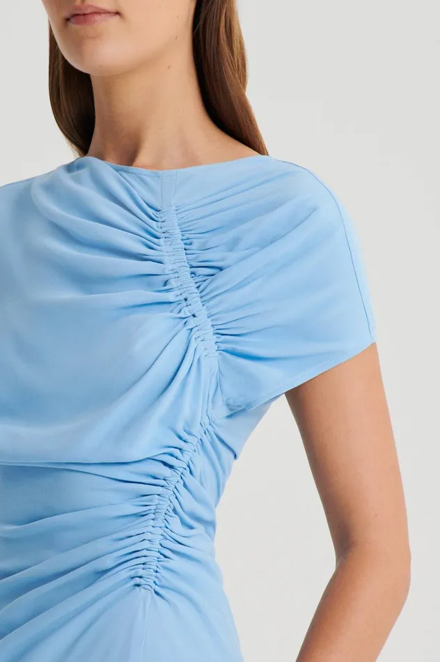Women Scanlan Theodore Dresses GATHERED DRAPE DRESS Sky Women Scanlan Theodore Dresses GATHERED DRAPE DRESS Sky