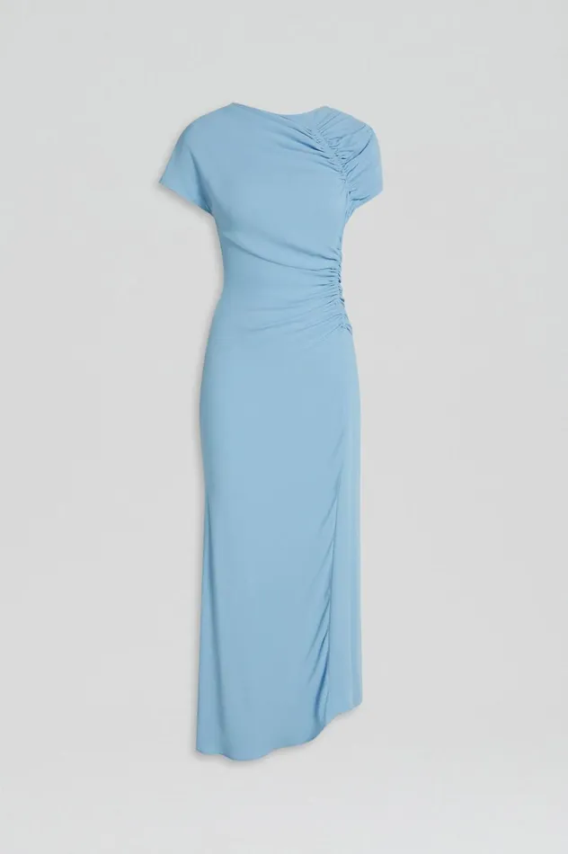 Women Scanlan Theodore Dresses GATHERED DRAPE DRESS Sky Women Scanlan Theodore Dresses GATHERED DRAPE DRESS Sky