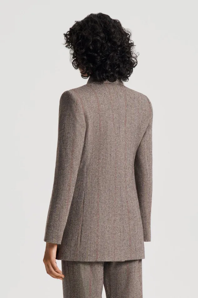 Women Scanlan Theodore Jackets HERRINGBONE WEAVE JACKET Moro Women Scanlan Theodore Jackets HERRINGBONE WEAVE JACKET Moro