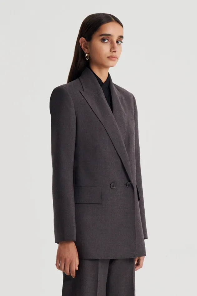 Women Scanlan Theodore Jackets STRIPE TAILORED JACKET Grey Women Scanlan Theodore Jackets STRIPE TAILORED JACKET Grey