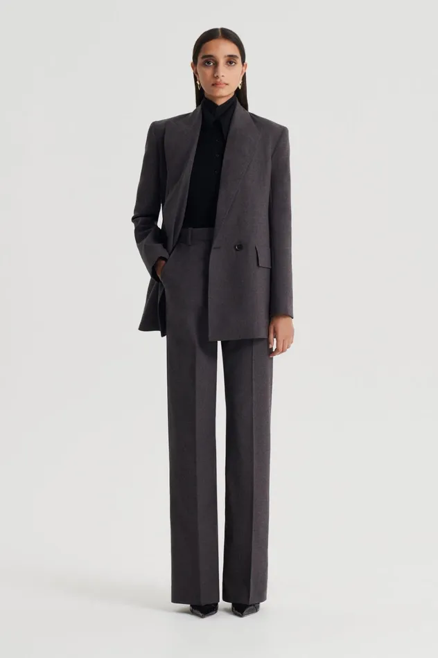 Women Scanlan Theodore Jackets STRIPE TAILORED JACKET Grey Women Scanlan Theodore Jackets STRIPE TAILORED JACKET Grey
