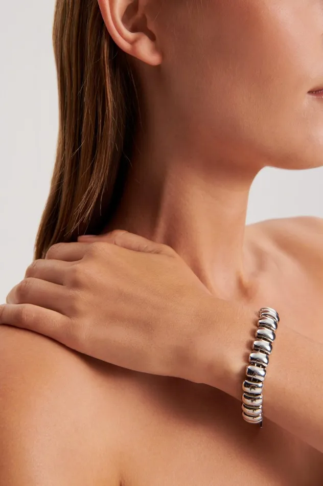 Women Scanlan Theodore Jewelry BEETLE CHAIN BRACELET Silver