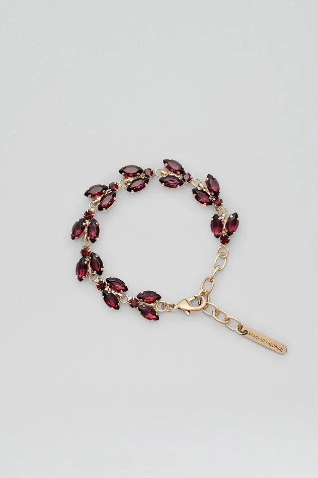 Women Scanlan Theodore Jewelry CRYSTAL LEAF BRACELET Mulberry Women Scanlan Theodore Jewelry CRYSTAL LEAF BRACELET Mulberry