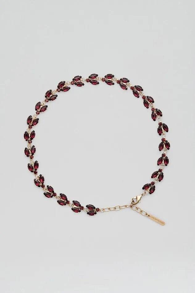 Women Scanlan Theodore Jewelry CRYSTAL LEAF CHOKER Mulberry Women Scanlan Theodore Jewelry CRYSTAL LEAF CHOKER Mulberry