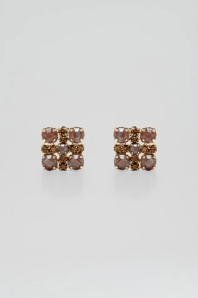 Women Scanlan Theodore Jewelry OPAL STRASS STUDS Smokedtopaz Women Scanlan Theodore Jewelry OPAL STRASS STUDS Smokedtopaz