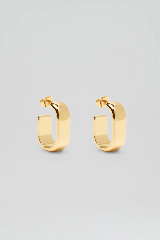 Women Scanlan Theodore Jewelry ROLO HOOP EARRINGS Gold Women Scanlan Theodore Jewelry ROLO HOOP EARRINGS Gold