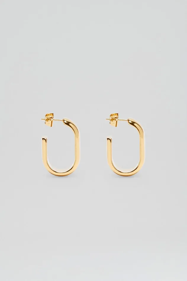Women Scanlan Theodore Jewelry ROLO HOOP EARRINGS Gold Women Scanlan Theodore Jewelry ROLO HOOP EARRINGS Gold