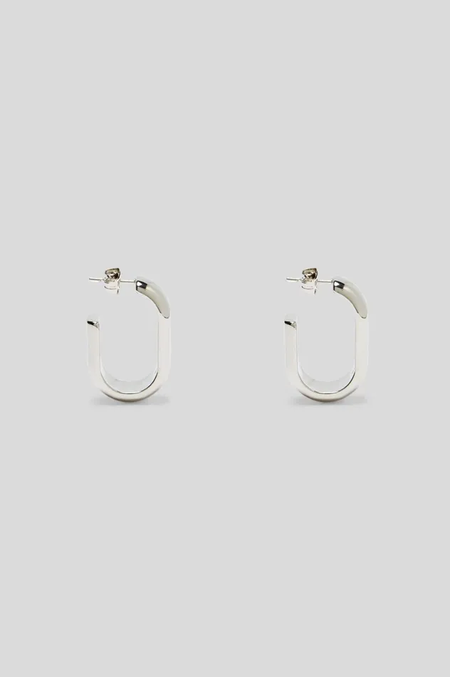 Women Scanlan Theodore Jewelry ROLO HOOP EARRINGS Silver Women Scanlan Theodore Jewelry ROLO HOOP EARRINGS Silver