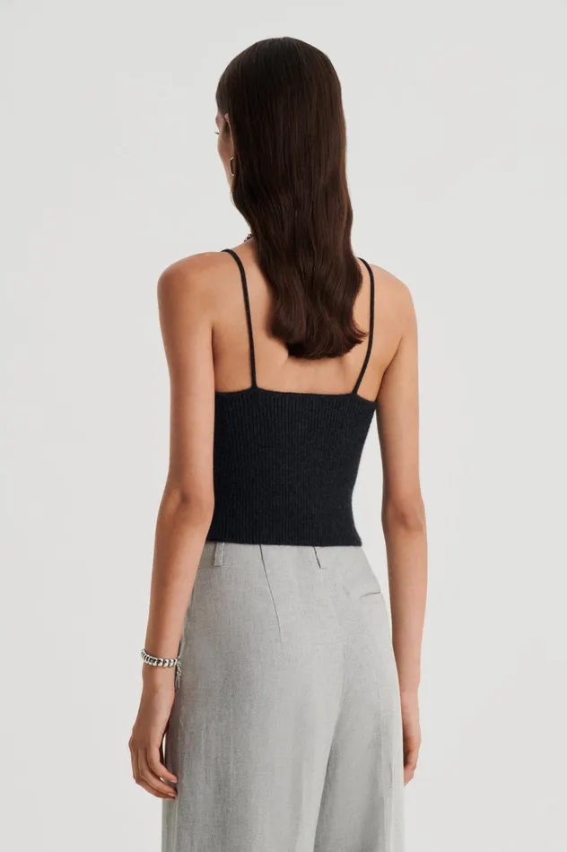 Women Scanlan Theodore Knitwear CASHMERE CAMISOLE Charcoal Women Scanlan Theodore Knitwear CASHMERE CAMISOLE Charcoal