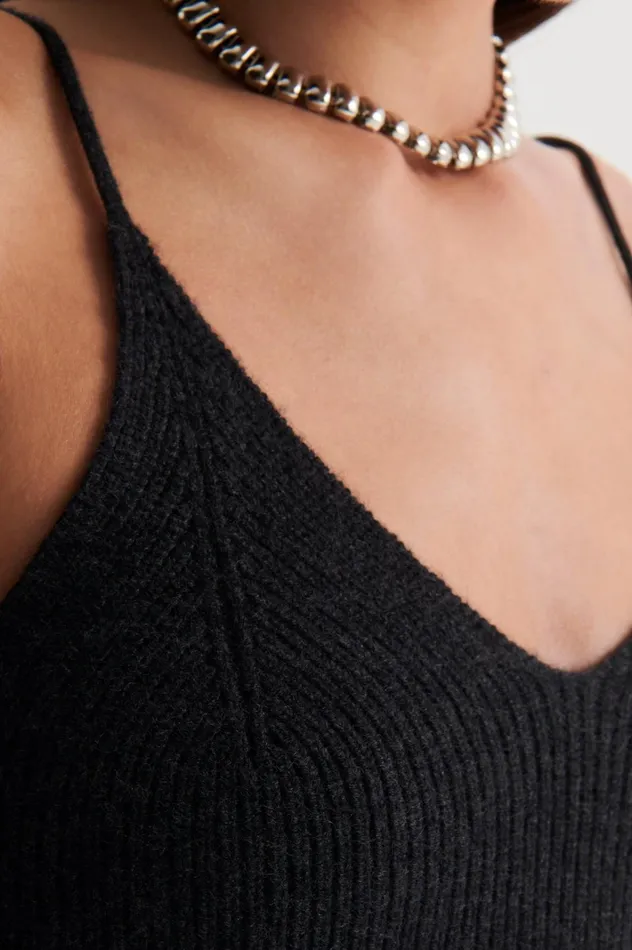 Women Scanlan Theodore Knitwear CASHMERE CAMISOLE Charcoal Women Scanlan Theodore Knitwear CASHMERE CAMISOLE Charcoal