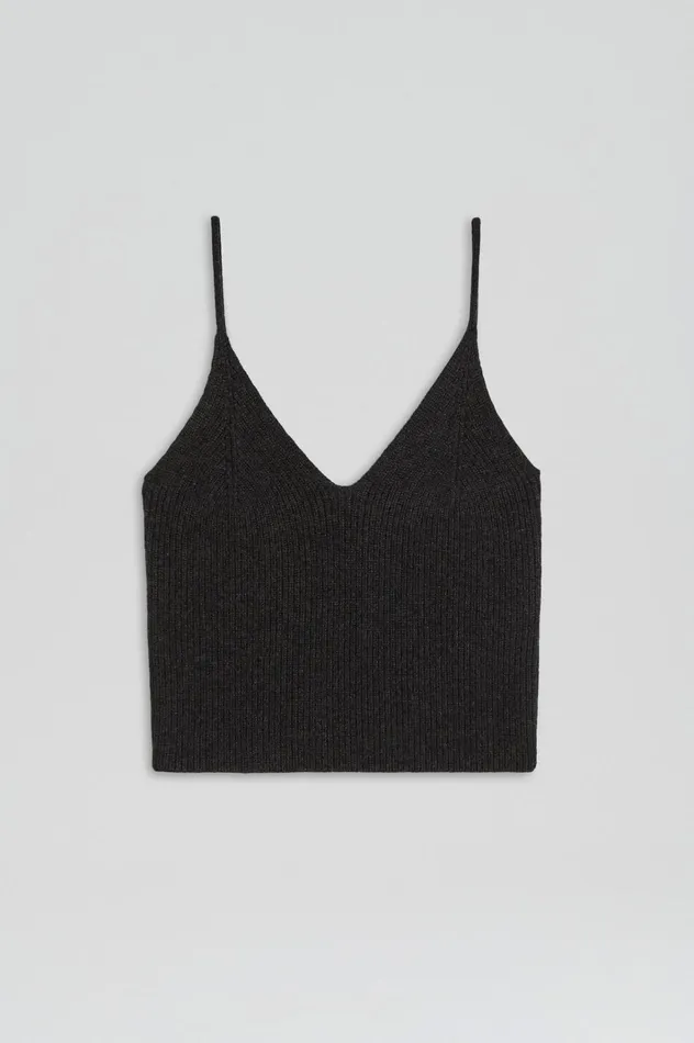 Women Scanlan Theodore Knitwear CASHMERE CAMISOLE Charcoal Women Scanlan Theodore Knitwear CASHMERE CAMISOLE Charcoal