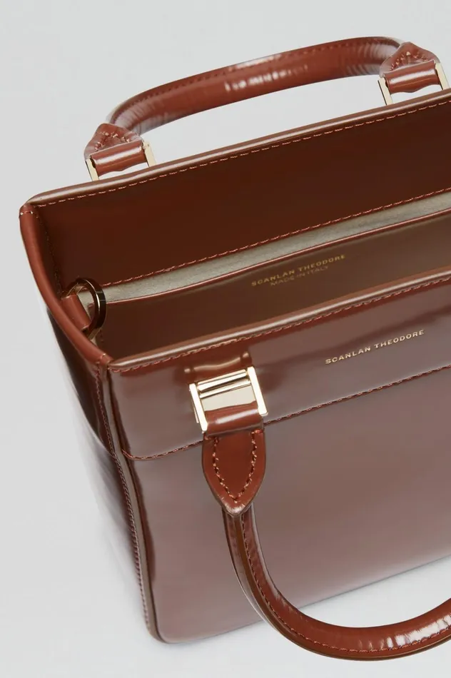 Women Scanlan Theodore Leather MINI SHOPPER Cigar Women Scanlan Theodore Leather MINI SHOPPER Cigar