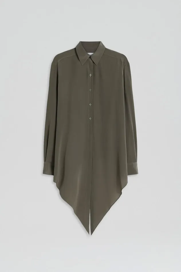 Women Scanlan Theodore Shirts SILK TIE FRONT SHIRT Taupe Women Scanlan Theodore Shirts SILK TIE FRONT SHIRT Taupe