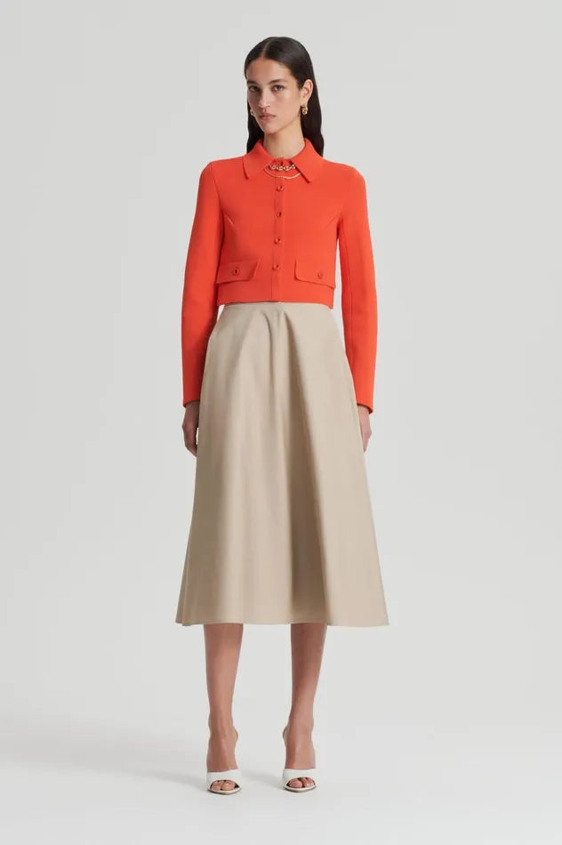 Women Scanlan Theodore Skirts COTTON PLEAT FRONT SKIRT Trench