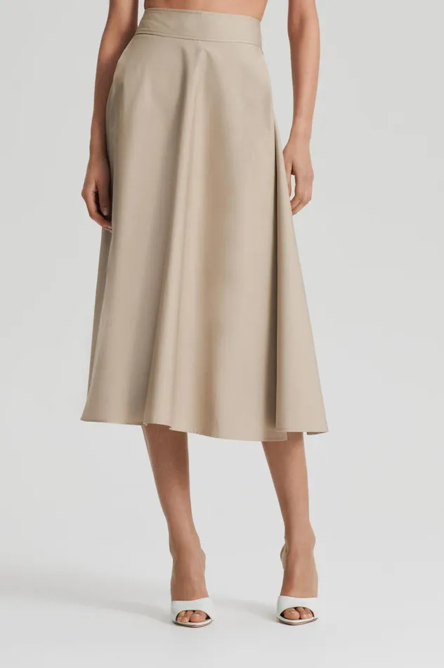 Women Scanlan Theodore Skirts COTTON PLEAT FRONT SKIRT Trench Women Scanlan Theodore Skirts COTTON PLEAT FRONT SKIRT Trench