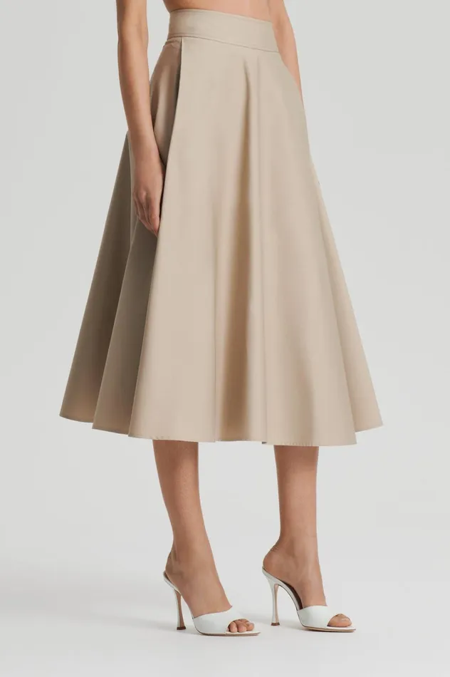 Women Scanlan Theodore Skirts COTTON PLEAT FRONT SKIRT Trench Women Scanlan Theodore Skirts COTTON PLEAT FRONT SKIRT Trench
