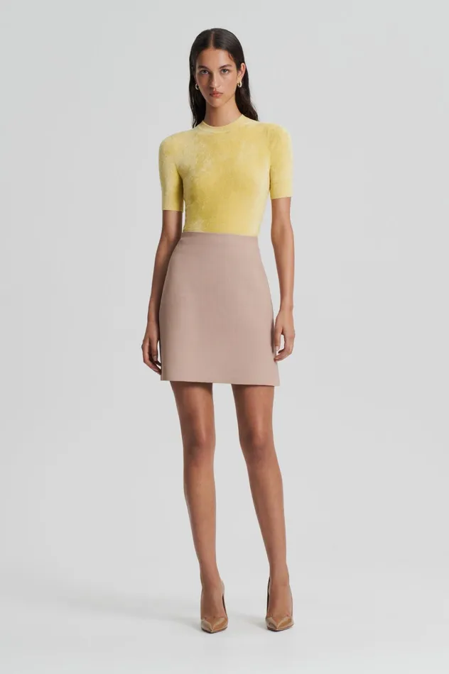 Women Scanlan Theodore Skirts CREPE KNIT MINI SKIRT Oat