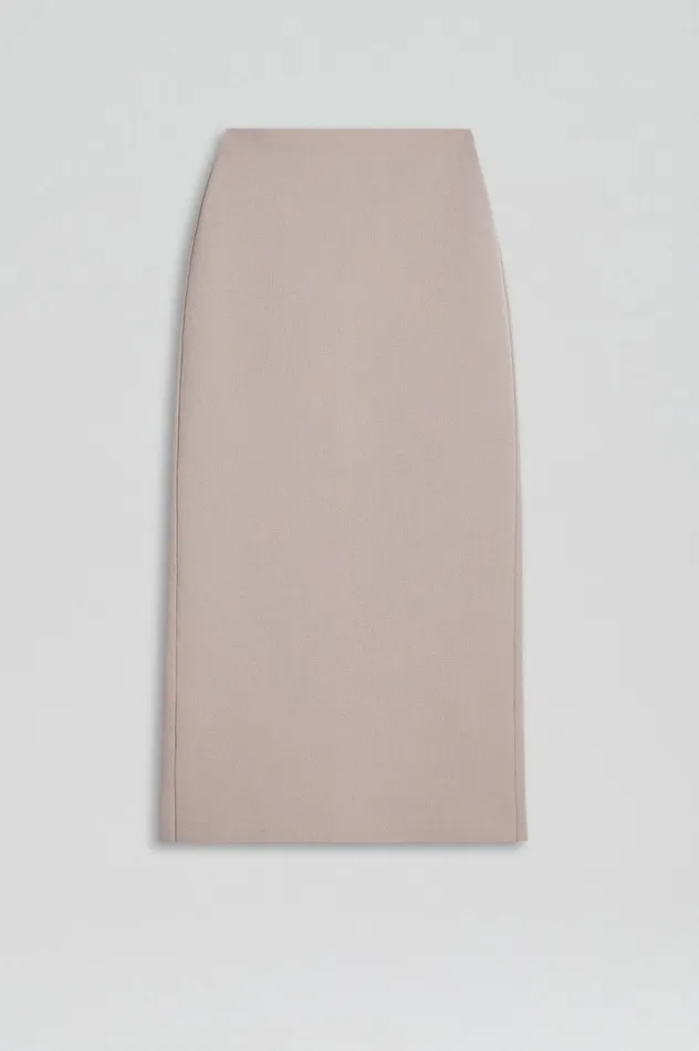 Women Scanlan Theodore Skirts CREPE KNIT PENCIL SKIRT MIDI Oyster
