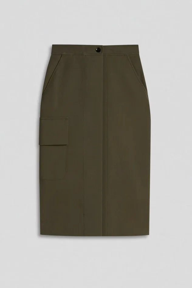 Women Scanlan Theodore Skirts TAILORED PATCH POCKET SKIRT Jungle Women Scanlan Theodore Skirts TAILORED PATCH POCKET SKIRT Jungle