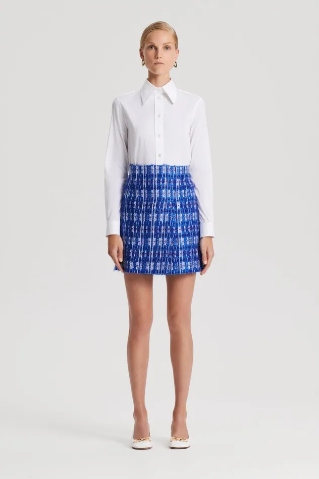 Women Scanlan Theodore Skirts TINSEL WRAP SKIRT Cobalt