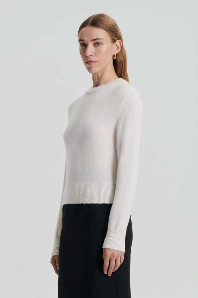 Women Scanlan Theodore Sweaters CASHMERE CREW SWEATER Chalk Women Scanlan Theodore Sweaters CASHMERE CREW SWEATER Chalk