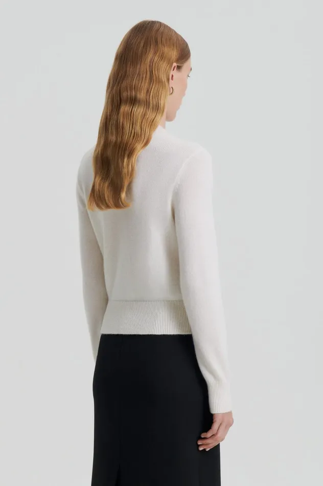 Women Scanlan Theodore Sweaters CASHMERE CREW SWEATER Chalk Women Scanlan Theodore Sweaters CASHMERE CREW SWEATER Chalk