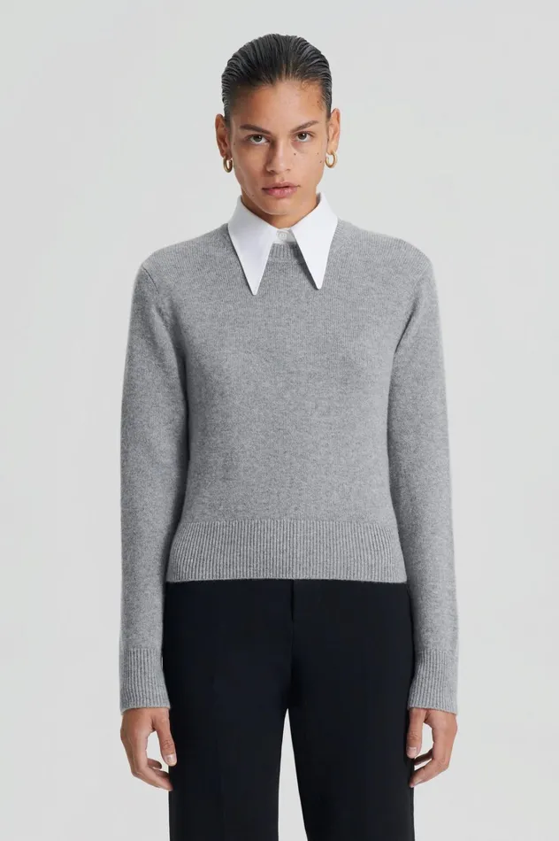 Women Scanlan Theodore Sweaters CASHMERE CREW SWEATER Greymelange Women Scanlan Theodore Sweaters CASHMERE CREW SWEATER Greymelange