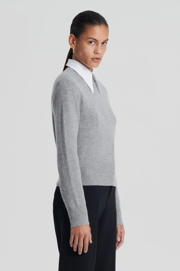 Women Scanlan Theodore Sweaters CASHMERE CREW SWEATER Greymelange Women Scanlan Theodore Sweaters CASHMERE CREW SWEATER Greymelange
