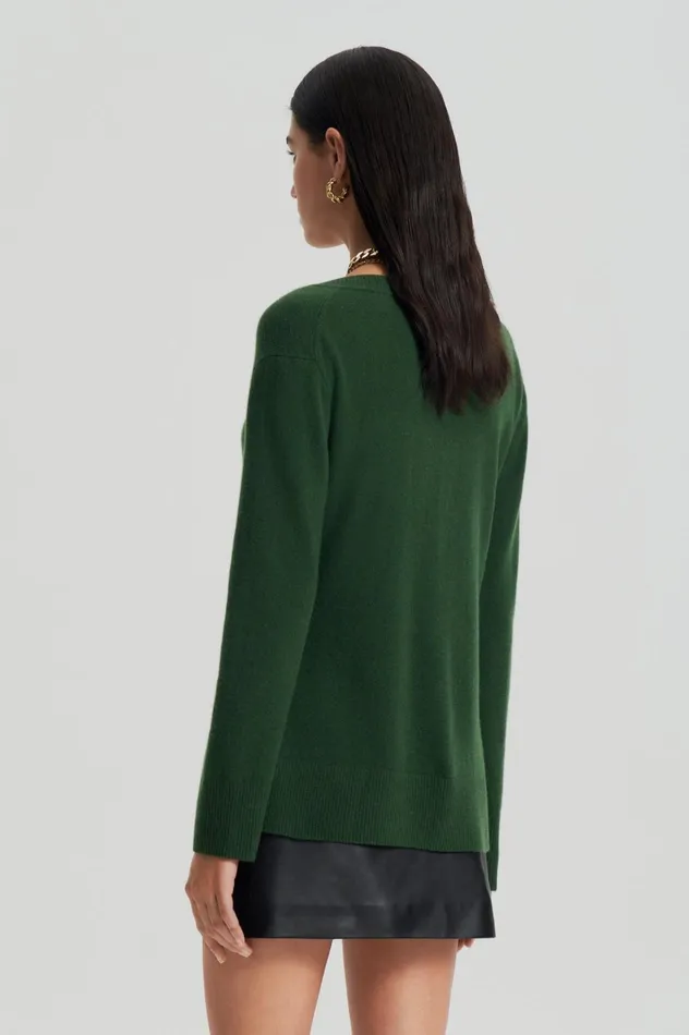 Women Scanlan Theodore Sweaters CASHMERE V Cypress Women Scanlan Theodore Sweaters CASHMERE V Cypress