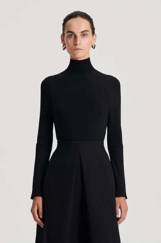 Women Scanlan Theodore Sweaters MICRO KNIT LONG SLEEVE SWEATER Black Women Scanlan Theodore Sweaters MICRO KNIT LONG SLEEVE SWEATER Black