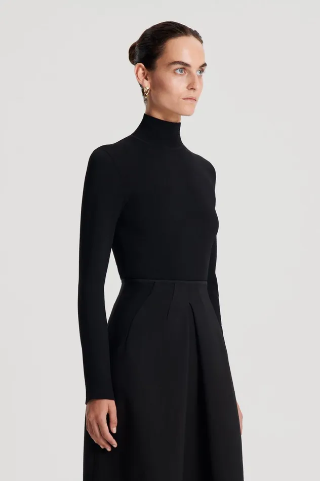 Women Scanlan Theodore Sweaters MICRO KNIT LONG SLEEVE SWEATER Black Women Scanlan Theodore Sweaters MICRO KNIT LONG SLEEVE SWEATER Black