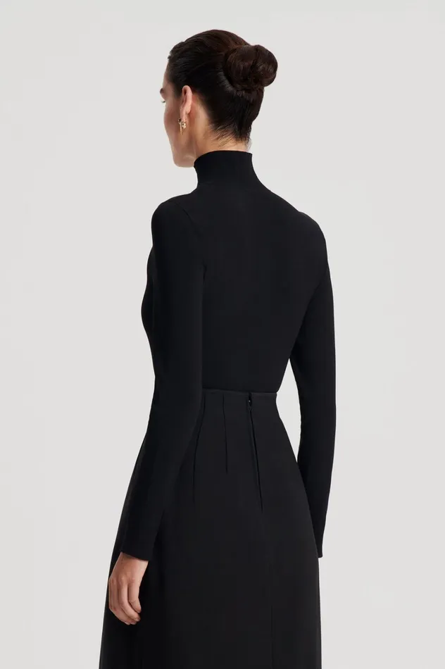 Women Scanlan Theodore Sweaters MICRO KNIT LONG SLEEVE SWEATER Black Women Scanlan Theodore Sweaters MICRO KNIT LONG SLEEVE SWEATER Black