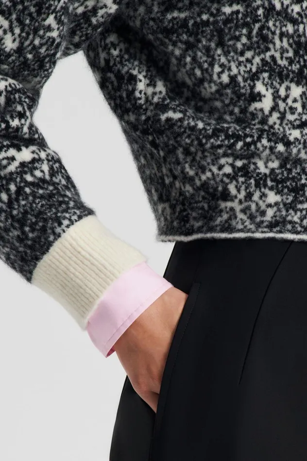 Women Scanlan Theodore Sweaters OCELOT COCOON SWEATER Blackcream Women Scanlan Theodore Sweaters OCELOT COCOON SWEATER Blackcream