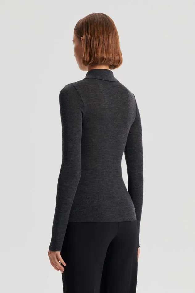 Women Scanlan Theodore Tops BABYWOOL CARDIGAN Charcoal All Women Scanlan Theodore Tops BABYWOOL CARDIGAN Charcoal All