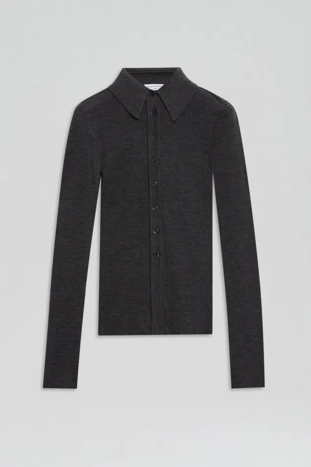 Women Scanlan Theodore Tops BABYWOOL CARDIGAN Charcoal All Women Scanlan Theodore Tops BABYWOOL CARDIGAN Charcoal All