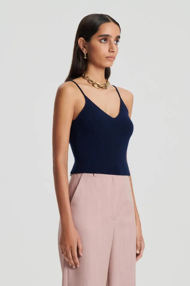 Women Scanlan Theodore Tops CASHMERE CAMISOLE Navy X Women Scanlan Theodore Tops CASHMERE CAMISOLE Navy X