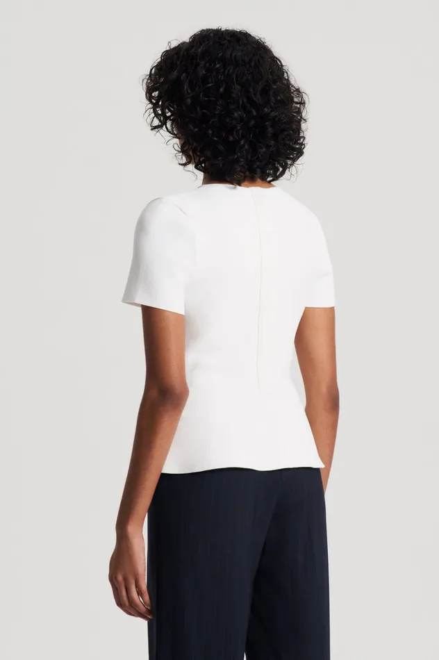 Women Scanlan Theodore Tops CREPE KNIT CRAVAT TOP Cream Women Scanlan Theodore Tops CREPE KNIT CRAVAT TOP Cream