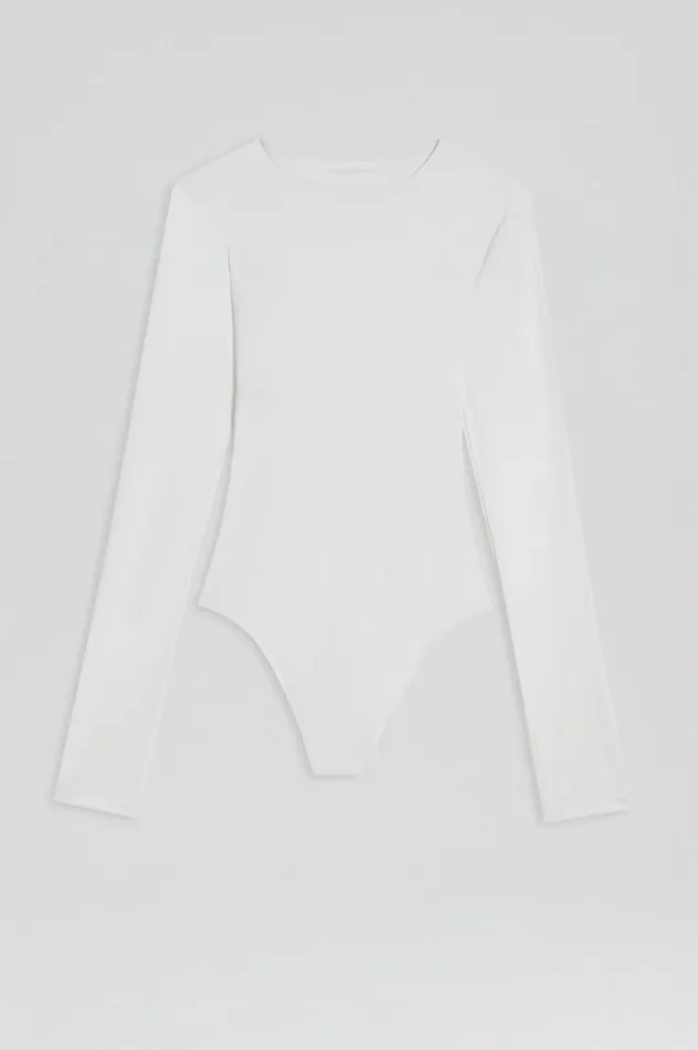 Women Scanlan Theodore Tops CREW NECK BODYSUIT White Women Scanlan Theodore Tops CREW NECK BODYSUIT White